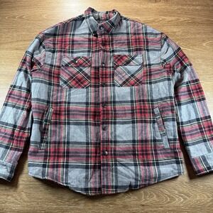 PacSun Men's S Quilted Flannel Shirt Jacket Plaid Snap Button Fall Layering Cozy